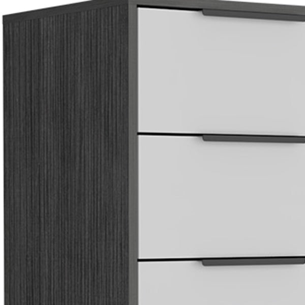 Homeroots 18" White And Gray Five Drawer Standard Chest  Manufactured Wood 544006
