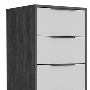 Homeroots 18" White And Gray Five Drawer Standard Chest  Manufactured Wood 544006