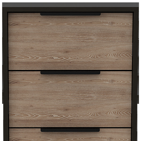 Homeroots 18" Brown And Black Five Drawer Standard Chest  Manufactured Wood 544007