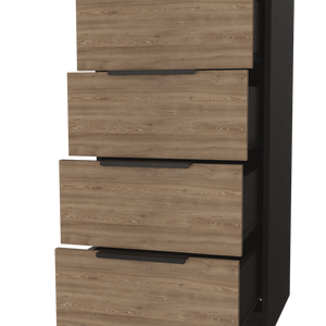 Homeroots 18" Brown And Black Five Drawer Standard Chest  Manufactured Wood 544007