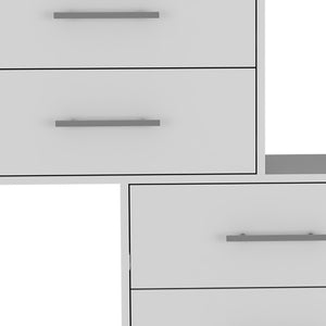 Homeroots 35" White Four Drawer Dresser With Open Cubby Space  Manufactured Wood 544010