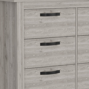 Homeroots 47" Light Gray Six Drawer Double Dresser  Manufactured Wood 544012
