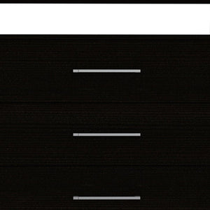 Homeroots 31" Black Four Drawer Dresser With Open Shelf  Manufactured Wood 544013