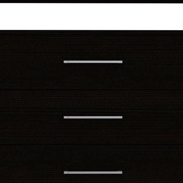 Homeroots 31" Black Four Drawer Dresser With Open Shelf  Manufactured Wood 544013