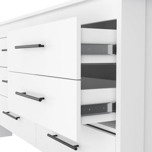 Homeroots 59" White Six Drawer Double Dresser  Manufactured Wood 544019