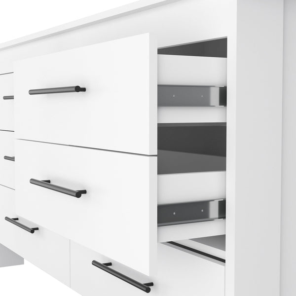 Homeroots 59" White Six Drawer Double Dresser  Manufactured Wood 544019