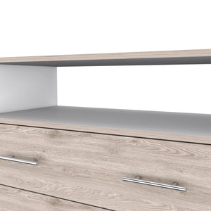 Homeroots 33" Light Gray Four Drawer Standard Chest With Open Shelf  Manufactured Wood 544026