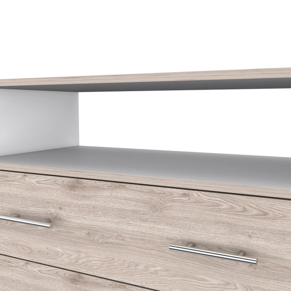 Homeroots 33" Light Gray Four Drawer Standard Chest With Open Shelf  Manufactured Wood 544026