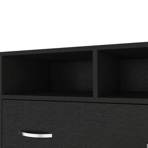 Homeroots 32" Black Two Drawer Dresser With Open Shelving  Manufactured Wood 544028