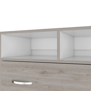 Homeroots 32" Light Gray Two Drawer Dresser With Open Shelving  Manufactured Wood 544029