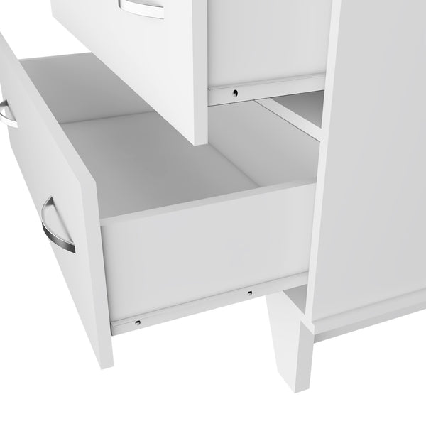 Homeroots 32" White Two Drawer Dresser With Open Shelving  Manufactured Wood 544030