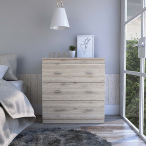 Homeroots 32" Light Gray Three Drawer Dresser  Manufactured Wood 544032