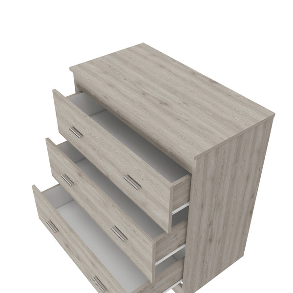 Homeroots 32" Light Gray Three Drawer Dresser  Manufactured Wood 544032