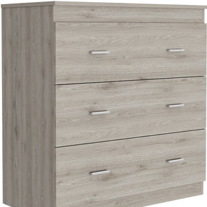 Homeroots 32" Light Gray Three Drawer Dresser  Manufactured Wood 544032