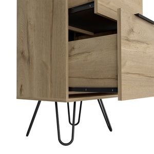 Homeroots 18" Natural Three Drawer Standard Chest  Manufactured Wood 544034