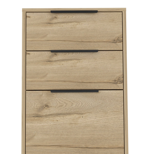 Homeroots 18" Natural Three Drawer Standard Chest  Manufactured Wood 544034