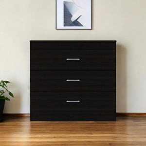 Homeroots 32" Black Three Drawer Dresser  Manufactured Wood 544035