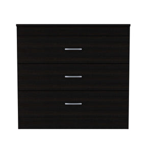 Homeroots 32" Black Three Drawer Dresser  Manufactured Wood 544035