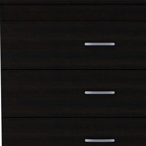 Homeroots 32" Black Three Drawer Dresser  Manufactured Wood 544035