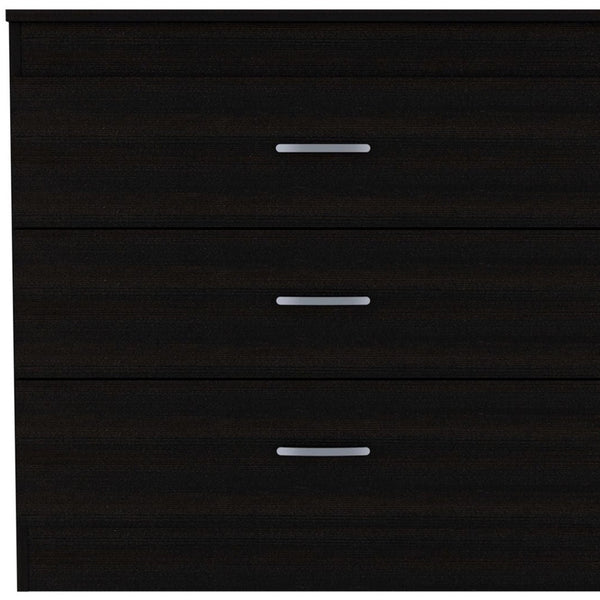 Homeroots 32" Black Three Drawer Dresser  Manufactured Wood 544035