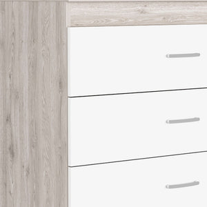 Homeroots 32" White And Gray Three Drawer Dresser  Manufactured Wood 544036