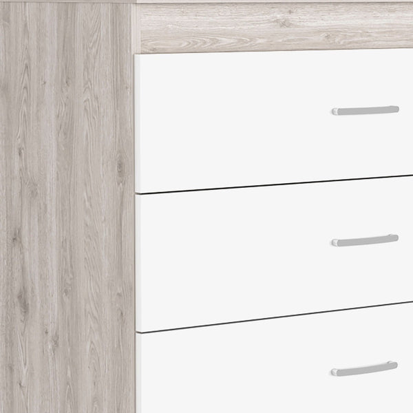 Homeroots 32" White And Gray Three Drawer Dresser  Manufactured Wood 544036