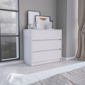 Homeroots 34" White Three Drawer Dresser  Manufactured Wood 544037