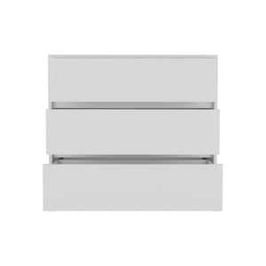 Homeroots 34" White Three Drawer Dresser  Manufactured Wood 544037