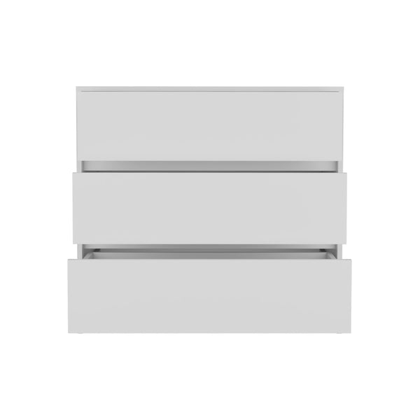 Homeroots 34" White Three Drawer Dresser  Manufactured Wood 544037