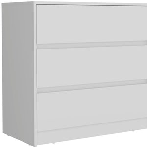 Homeroots 34" White Three Drawer Dresser  Manufactured Wood 544037