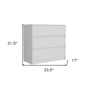 Homeroots 34" White Three Drawer Dresser  Manufactured Wood 544037