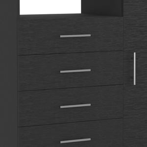 Homeroots 36" Black Four Drawer Combo Dresser  Manufactured Wood 544043