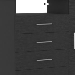 Homeroots 36" Black Four Drawer Combo Dresser  Manufactured Wood 544043