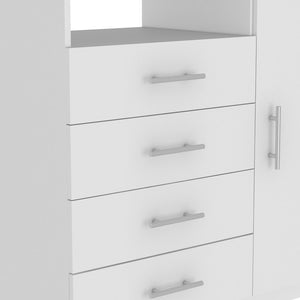 Homeroots 36" White Four Drawer Combo Dresser With Open Shelf  Manufactured Wood 544044