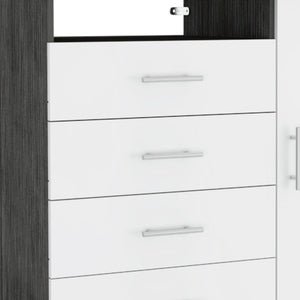 Homeroots 36" White And Gray Four Drawer Combo Dresser With Open Shelf  Manufactured Wood 544047
