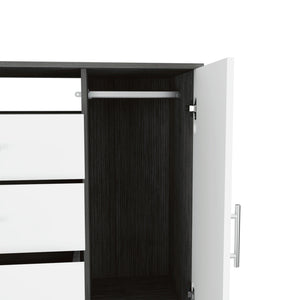 Homeroots 36" White And Gray Four Drawer Combo Dresser With Open Shelf  Manufactured Wood 544047