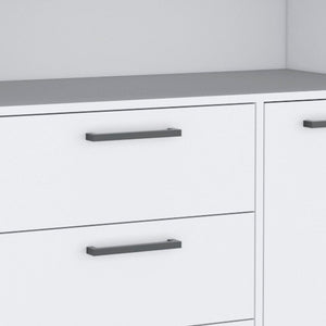 Homeroots 36" White Three Drawer Combo Dresser With Open Shelf  Manufactured Wood 544049