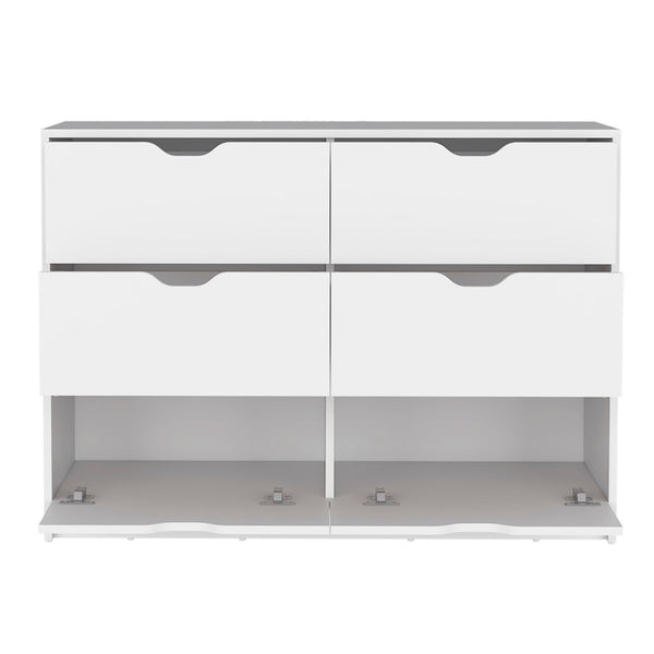 Homeroots 42" White Six Drawer Double Dresser  Manufactured Wood 544054