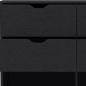 Homeroots 42" Black Four Drawer Double Dresser  Manufactured Wood 544055