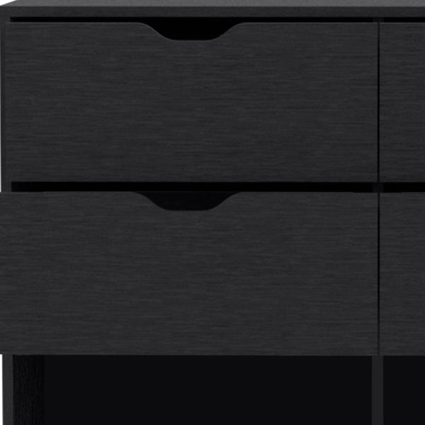 Homeroots 42" Black Four Drawer Double Dresser  Manufactured Wood 544055
