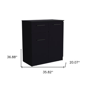 Homeroots 36" Black Drawer Combo Dresser  Manufactured Wood 544057
