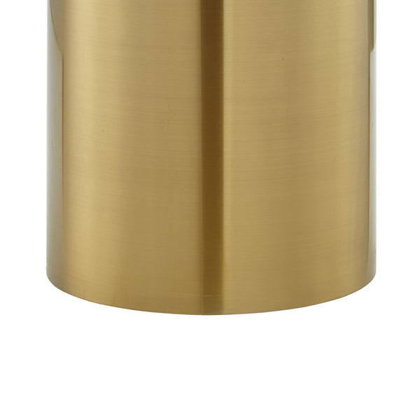HomeRoots 22" Elegant Gold and White Marble Round End Table with Sturdy Stainless Steel Base for Modern Living 544063