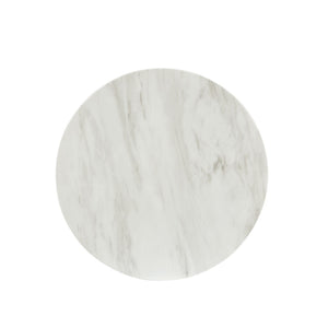 HomeRoots 22" Elegant Gold and White Marble Round End Table with Sturdy Stainless Steel Base for Modern Living 544063