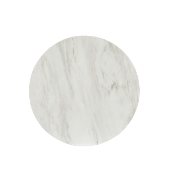 HomeRoots 22" Elegant Gold and White Marble Round End Table with Sturdy Stainless Steel Base for Modern Living 544063
