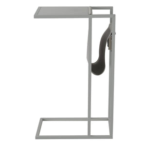 HomeRoots 26" Modern C Table End Table with Magazine Holder and USB Port for Stylish and Functional Living Spaces Grey 544069