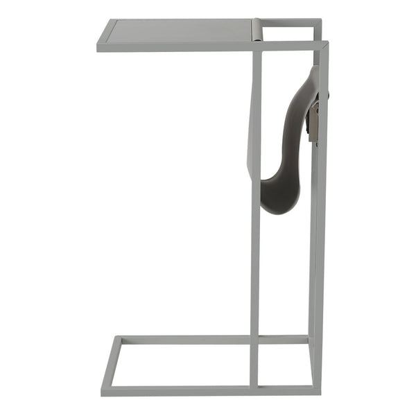 HomeRoots 26" Modern C Table End Table with Magazine Holder and USB Port for Stylish and Functional Living Spaces Grey 544069