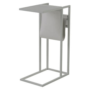 HomeRoots 26" Modern C Table End Table with Magazine Holder and USB Port for Stylish and Functional Living Spaces Grey 544069