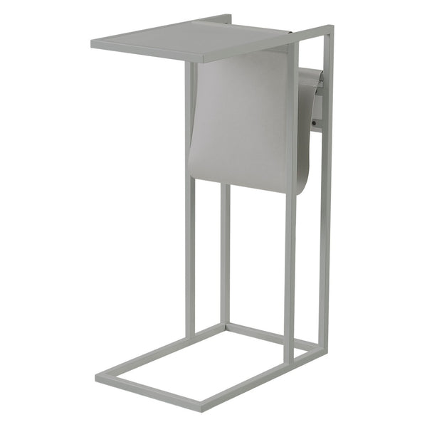 HomeRoots 26" Modern C Table End Table with Magazine Holder and USB Port for Stylish and Functional Living Spaces Grey 544069