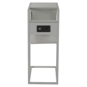 HomeRoots 26" Modern C Table End Table with Magazine Holder and USB Port for Stylish and Functional Living Spaces Grey 544069