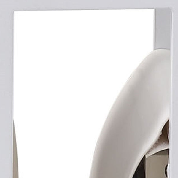 HomeRoots 26" Modern White Wood and Iron End Table with USB Port, Magazine Holder & Compact Design for Small Spaces 544070